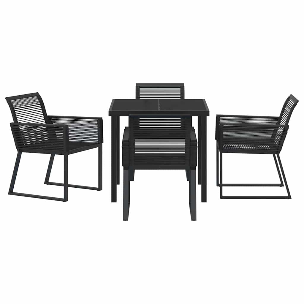 Σέτ φαγητού για κήπο 5 pcs Μαύρο Χάλυβας με επίστρωση πούδρας - Pakobazaar
