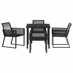 Σέτ φαγητού για κήπο 5 pcs Μαύρο Χάλυβας με επίστρωση πούδρας - Pakobazaar
