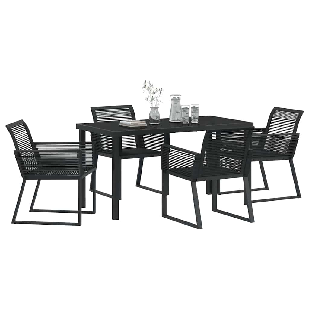Σέτ φαγητού για κήπο 5 pcs Μαύρο Χάλυβας με επίστρωση πούδρας - Pakobazaar