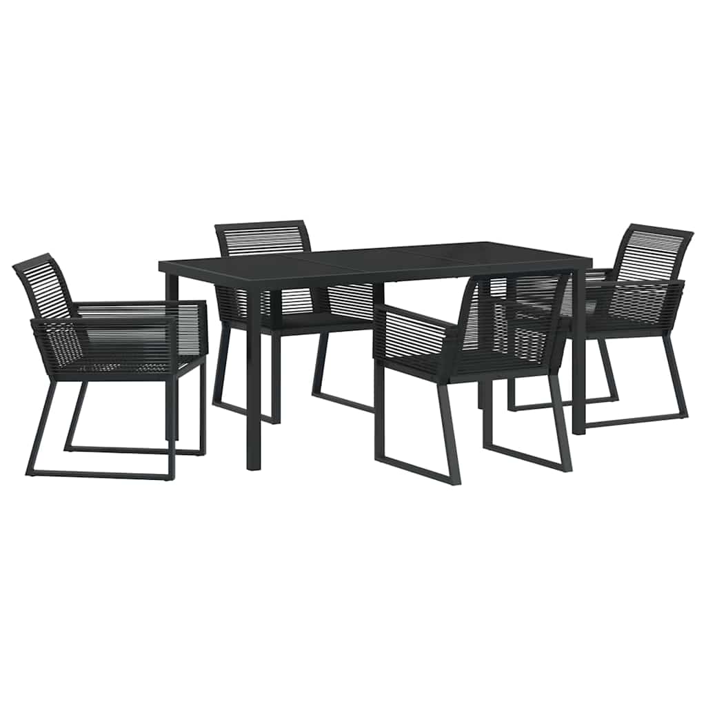 Σέτ φαγητού για κήπο 5 pcs Μαύρο Χάλυβας με επίστρωση πούδρας - Pakobazaar
