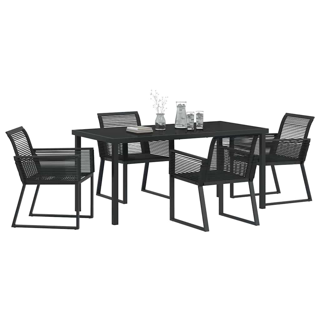 Σέτ φαγητού για κήπο 5 pcs Μαύρο Χάλυβας με επίστρωση πούδρας - Pakobazaar