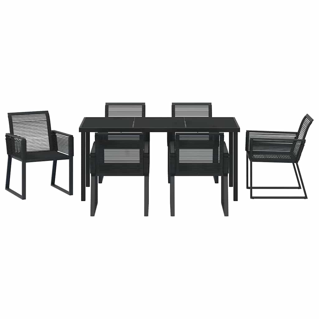 Σέτ φαγητού για κήπο 7 pcs Μαύρο Χάλυβας με επίστρωση πούδρας - Pakobazaar
