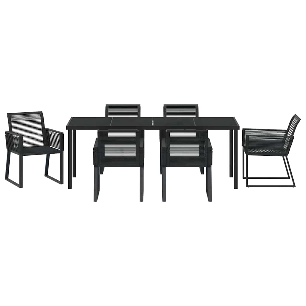 Σέτ φαγητού για κήπο 7 pcs Μαύρο Χάλυβας με επίστρωση πούδρας - Pakobazaar