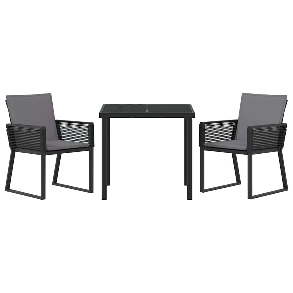 Σέτ φαγητού για κήπο 3 pcs Μαύρο Χάλυβας με επίστρωση πούδρας - Pakobazaar