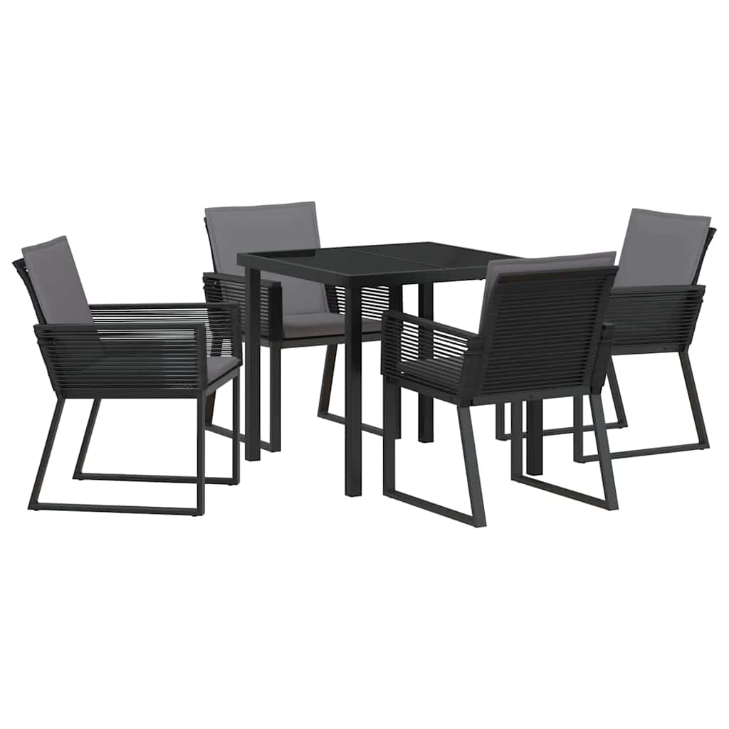 Σέτ φαγητού για κήπο 5 pcs Μαύρο Χάλυβας με επίστρωση πούδρας - Pakobazaar