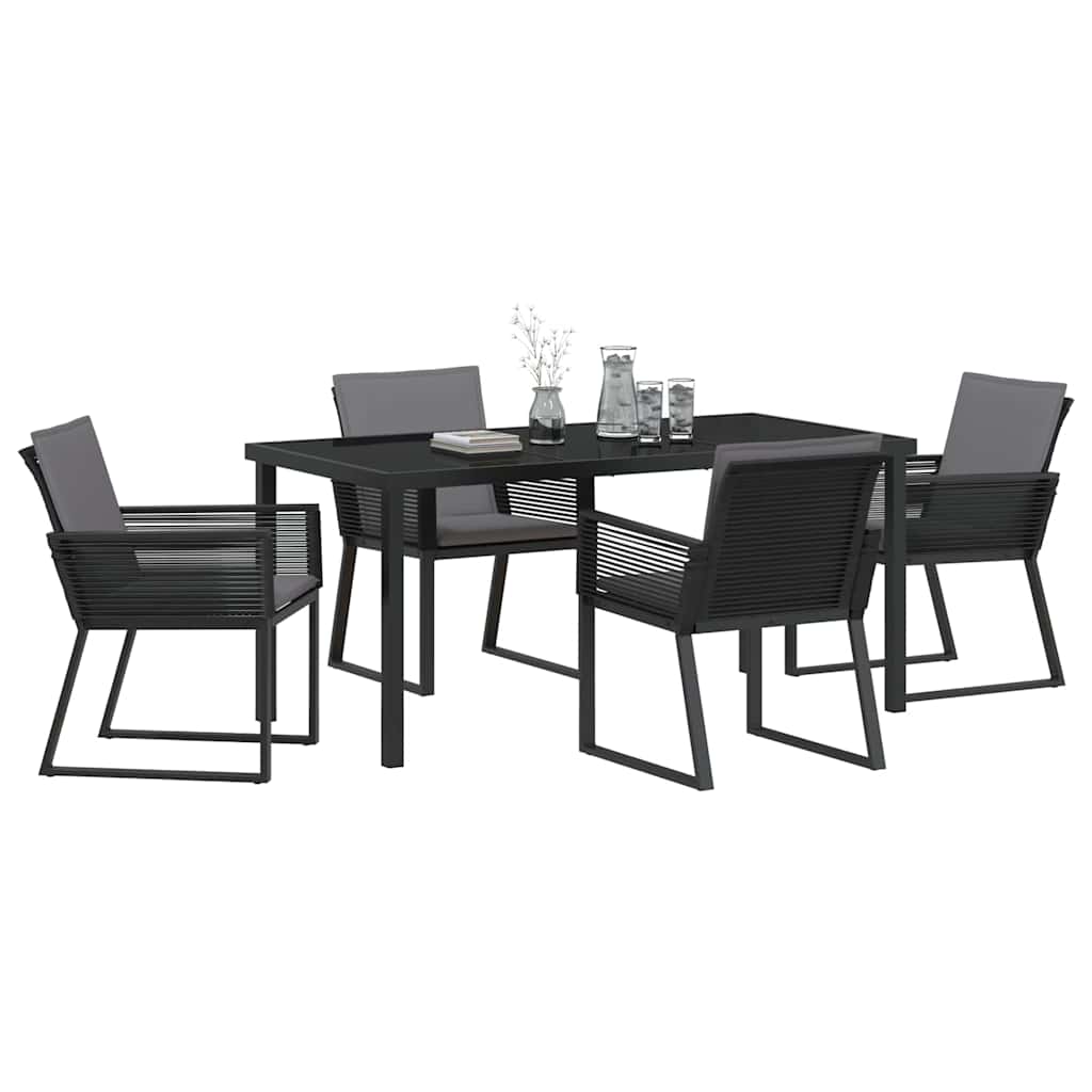 Σέτ φαγητού για κήπο 5 pcs Μαύρο Χάλυβας με επίστρωση πούδρας - Pakobazaar