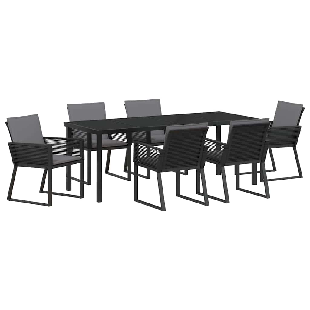 Σέτ φαγητού για κήπο 7 pcs Μαύρο Χάλυβας με επίστρωση πούδρας - Pakobazaar
