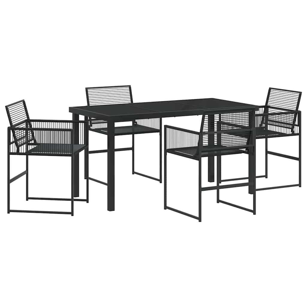 Σέτ φαγητού για κήπο 5 pcs Μαύρο Χάλυβας με επίστρωση πούδρας - Pakobazaar