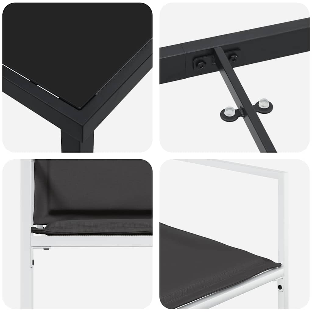 Σέτ φαγητού για κήπο 9 pcs Λευκό Χάλυβας με επίστρωση πούδρας - Pakobazaar