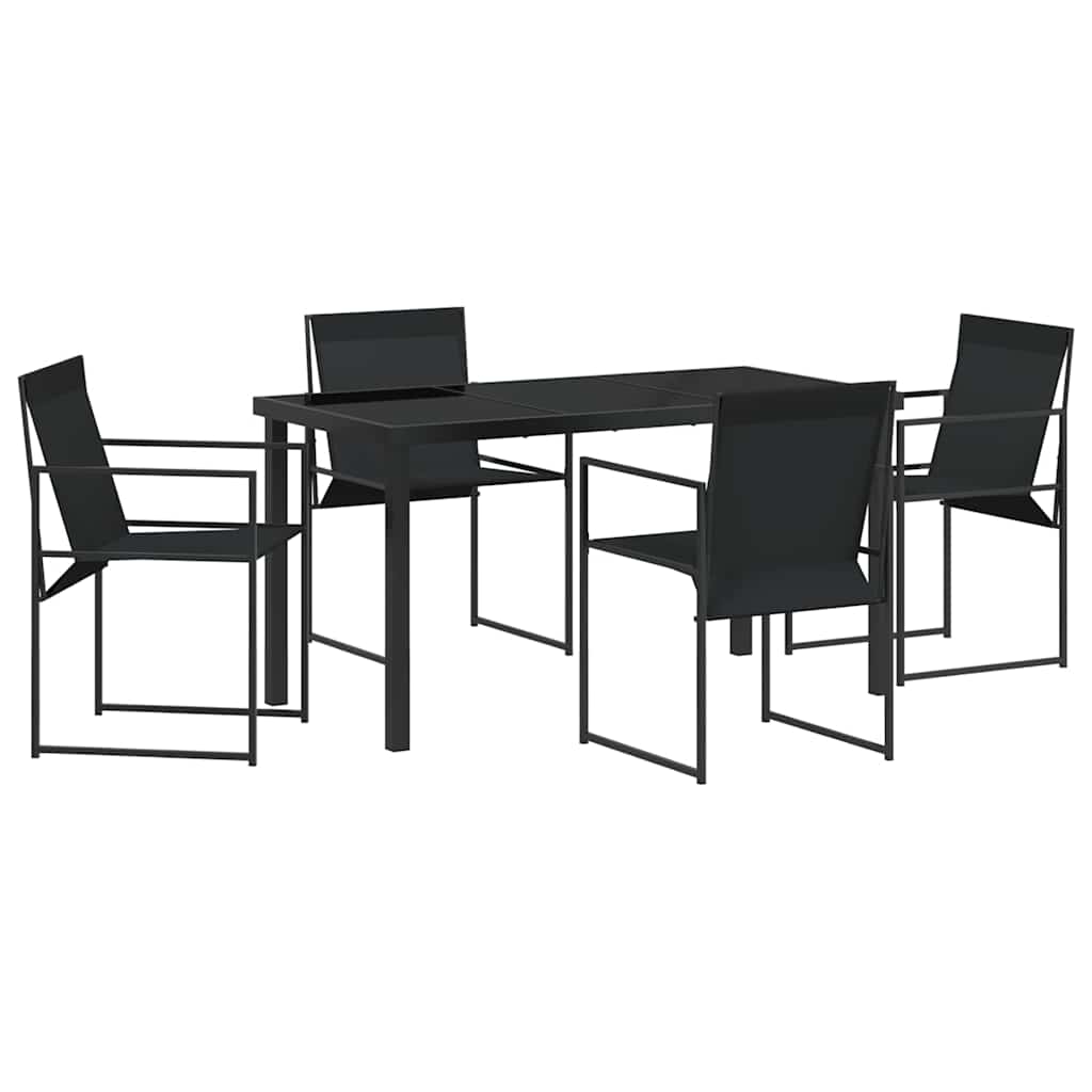 Σέτ φαγητού για κήπο 5 pcs Μαύρο Χάλυβας με επίστρωση πούδρας - Pakobazaar