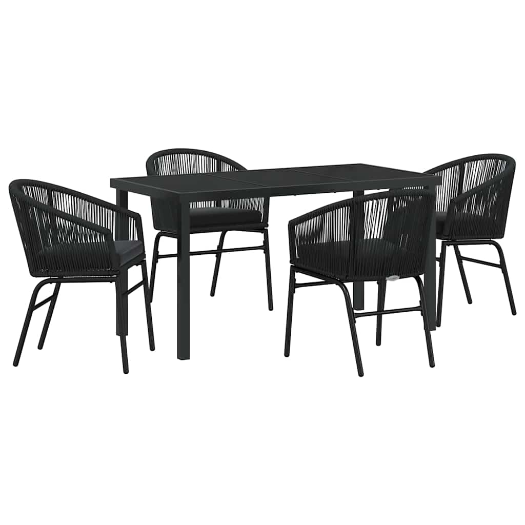 Σέτ φαγητού για κήπο 5 pcs Μαύρο Χάλυβας με επίστρωση πούδρας - Pakobazaar
