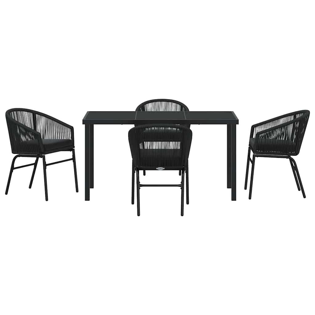 Σέτ φαγητού για κήπο 5 pcs Μαύρο Χάλυβας με επίστρωση πούδρας - Pakobazaar