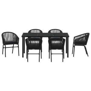 Σέτ φαγητού για κήπο 7 pcs Μαύρο Χάλυβας με επίστρωση πούδρας - Pakobazaar