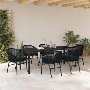 Σέτ φαγητού για κήπο 7 pcs Μαύρο Χάλυβας με επίστρωση πούδρας - Pakobazaar