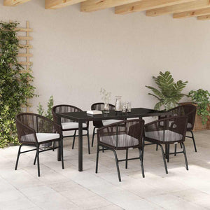 Σέτ φαγητού για κήπο 7 pcs Καφέ Χάλυβας με επίστρωση πούδρας - Pakobazaar