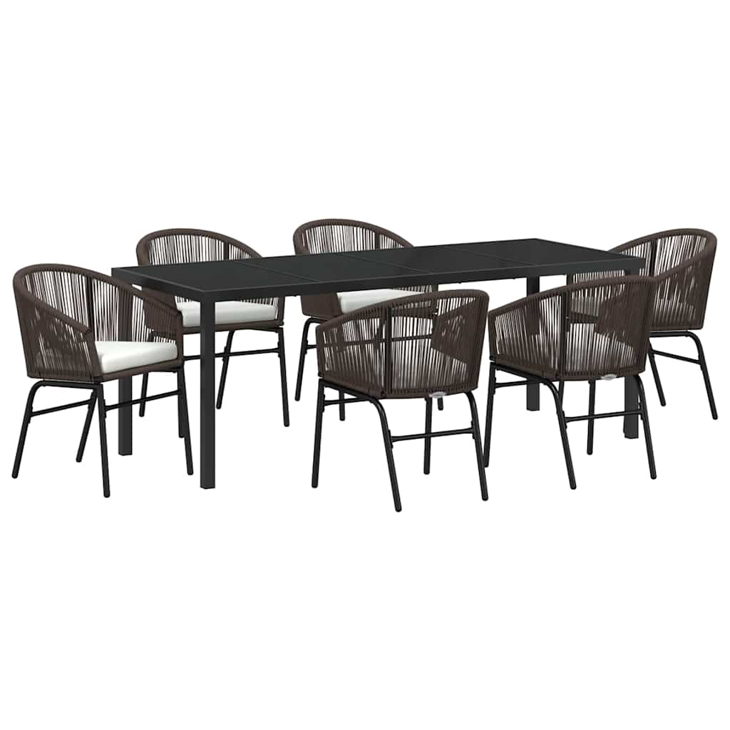 Σέτ φαγητού για κήπο 7 pcs Καφέ Χάλυβας με επίστρωση πούδρας - Pakobazaar