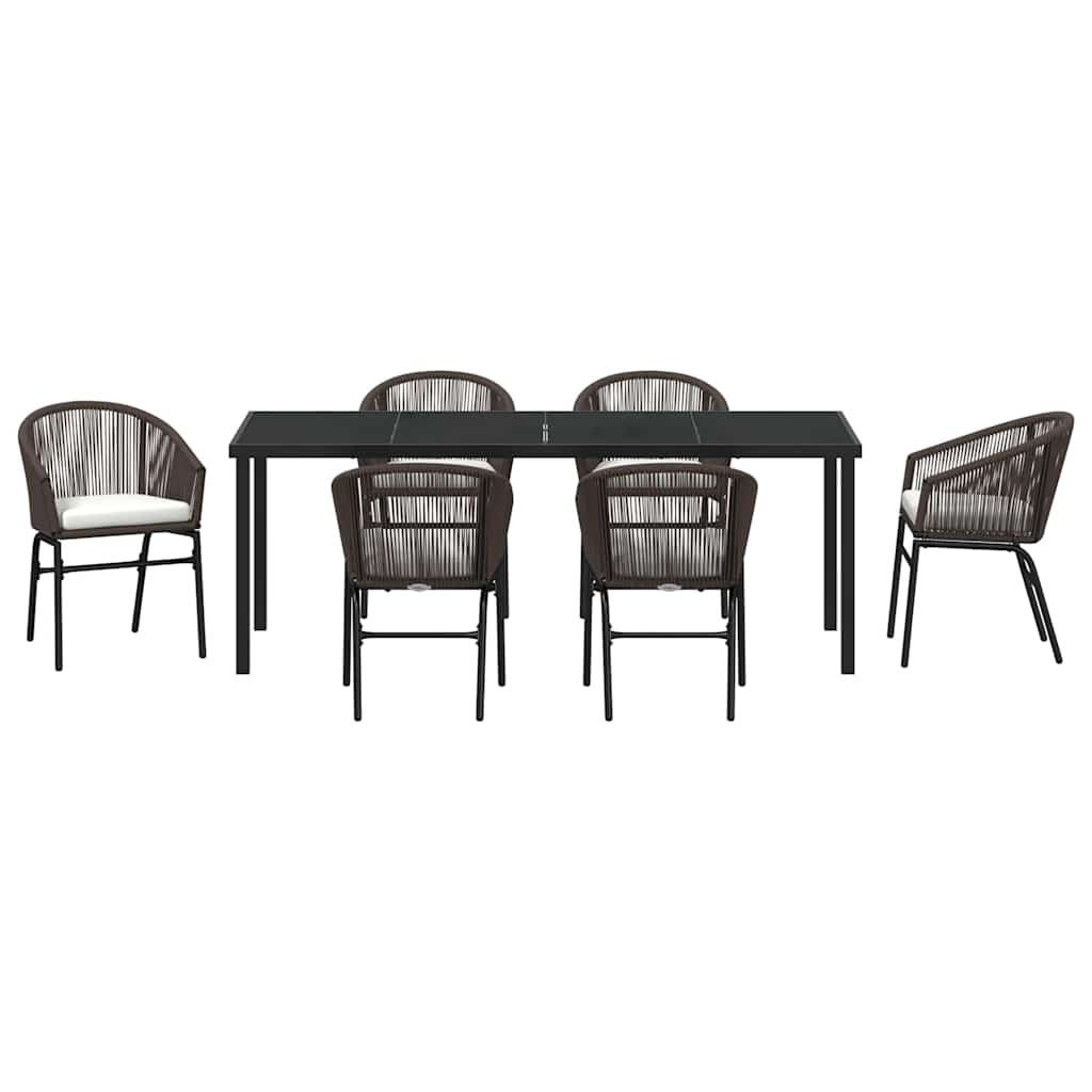 Σέτ φαγητού για κήπο 7 pcs Καφέ Χάλυβας με επίστρωση πούδρας - Pakobazaar