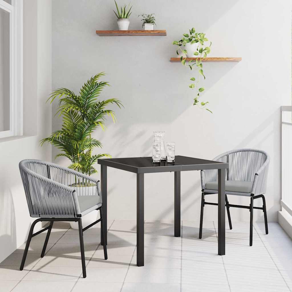 Σέτ φαγητού για κήπο 3 pcs Ανθρακί Χάλυβας με επίστρωση πούδρας - Pakobazaar