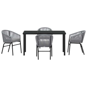Σέτ φαγητού για κήπο 5 pcs Ανθρακί Χάλυβας με επίστρωση πούδρας - Pakobazaar