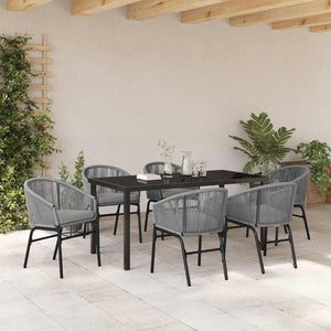 Σέτ φαγητού για κήπο 7 pcs Ανθρακί Χάλυβας με επίστρωση πούδρας - Pakobazaar