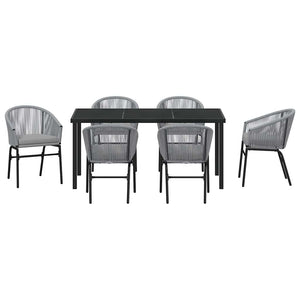 Σέτ φαγητού για κήπο 7 pcs Ανθρακί Χάλυβας με επίστρωση πούδρας - Pakobazaar