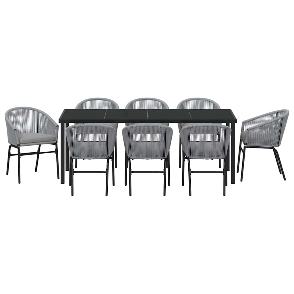 Σέτ φαγητού για κήπο 9 pcs Ανθρακί Χάλυβας με επίστρωση πούδρας - Pakobazaar