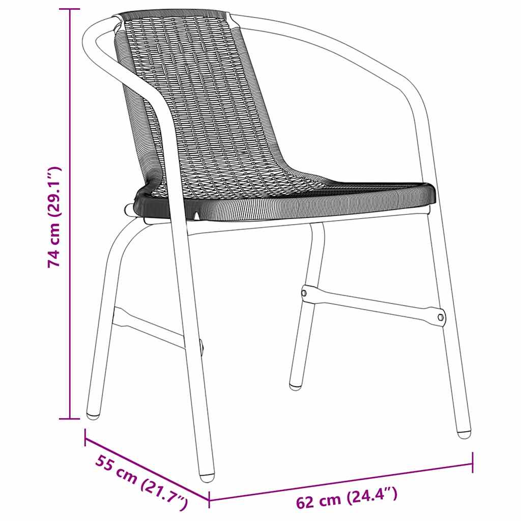Σέτ φαγητού για κήπο 7 pcs Μαύρο Χάλυβας με επίστρωση πούδρας - Pakobazaar