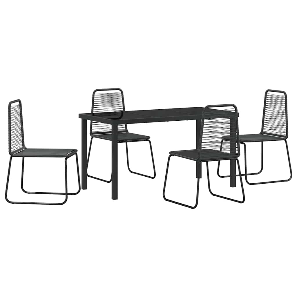 Σέτ φαγητού για κήπο 5 pcs Μαύρο Χάλυβας με επίστρωση πούδρας - Pakobazaar