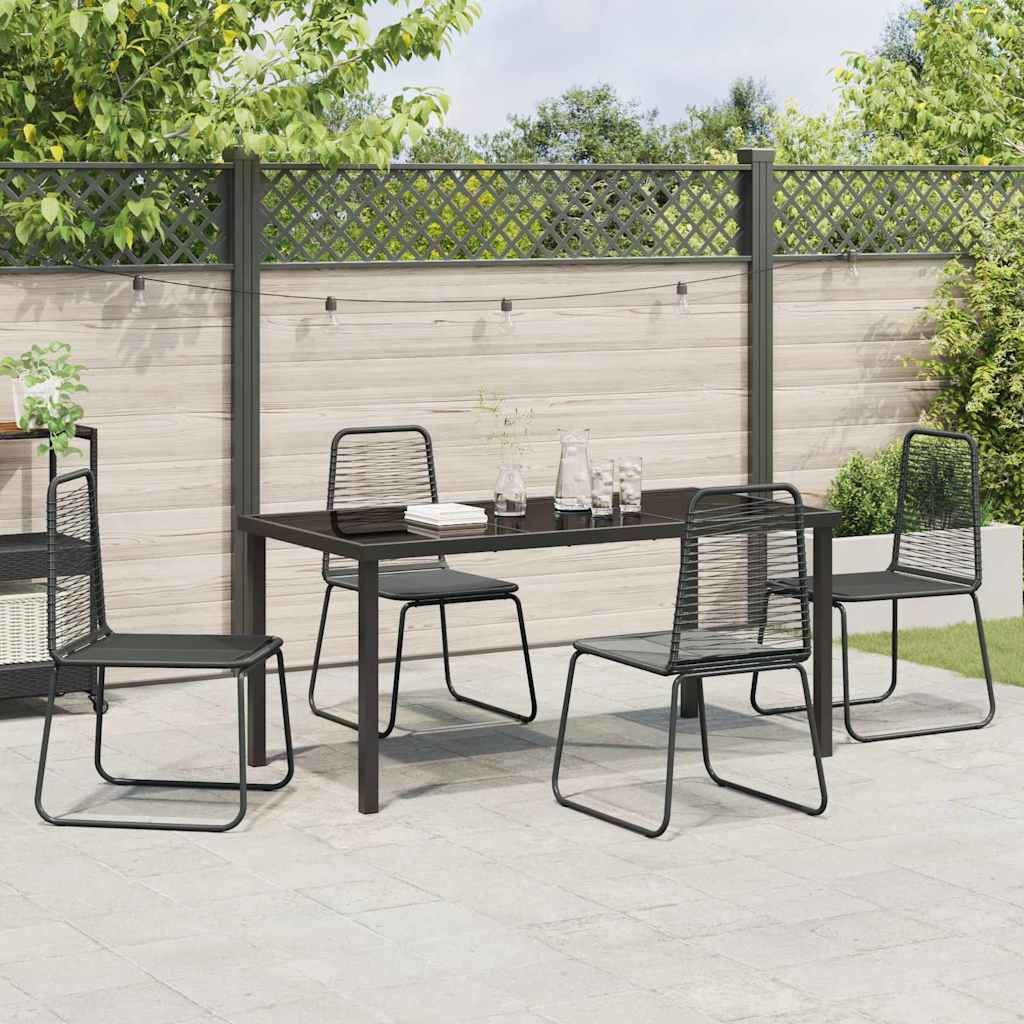 Σέτ φαγητού για κήπο 5 pcs Μαύρο Χάλυβας με επίστρωση πούδρας - Pakobazaar