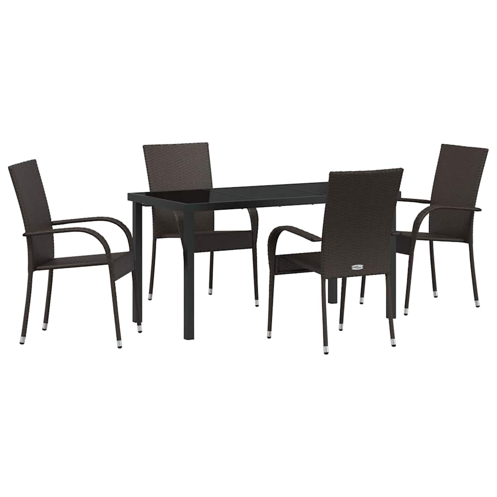 Σέτ φαγητού για κήπο 5 pcs Καφέ Χάλυβας με επίστρωση πούδρας - Pakobazaar