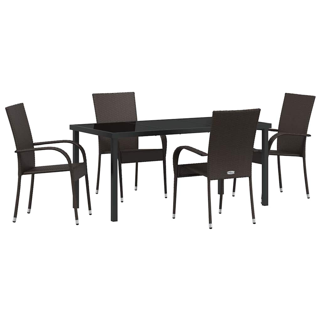 Σέτ φαγητού για κήπο 5 pcs Καφέ Χάλυβας με επίστρωση πούδρας - Pakobazaar