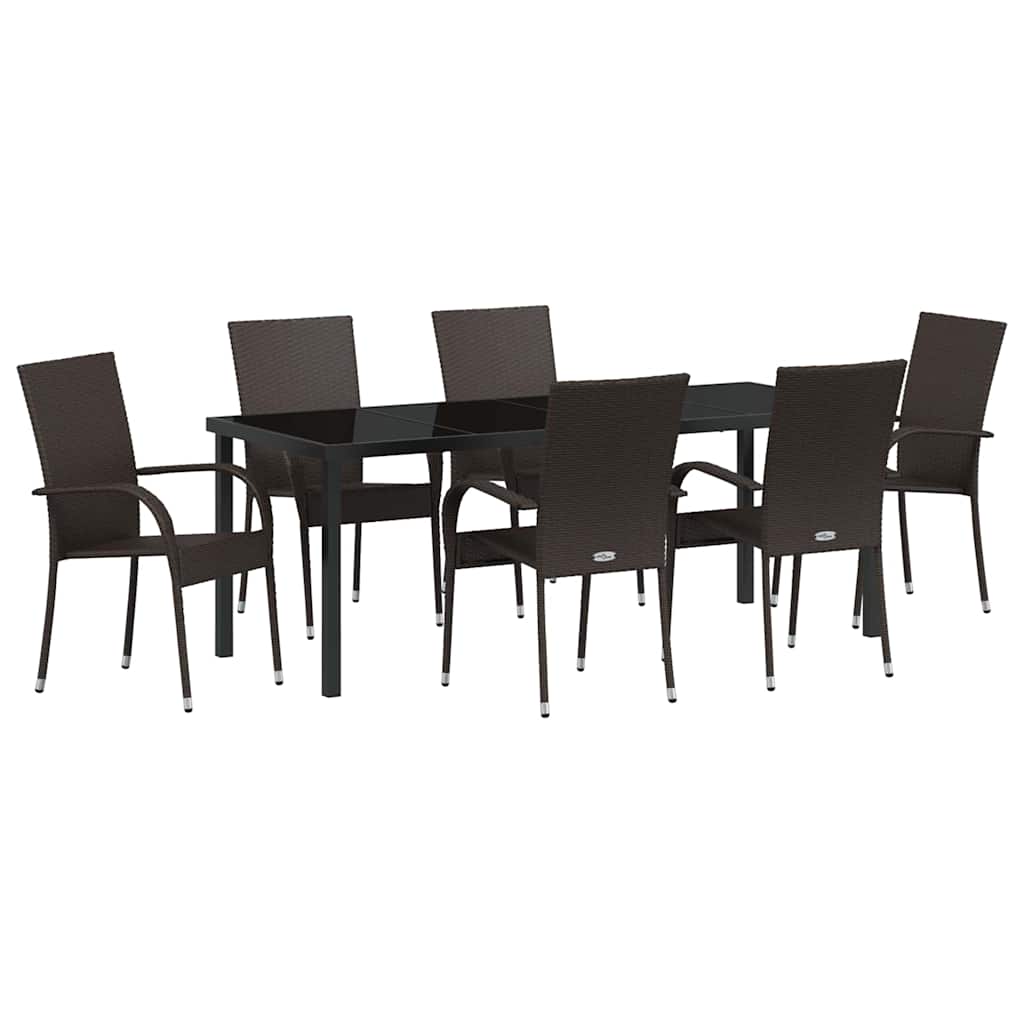 Σέτ φαγητού για κήπο 7 pcs Καφέ Χάλυβας με επίστρωση πούδρας - Pakobazaar