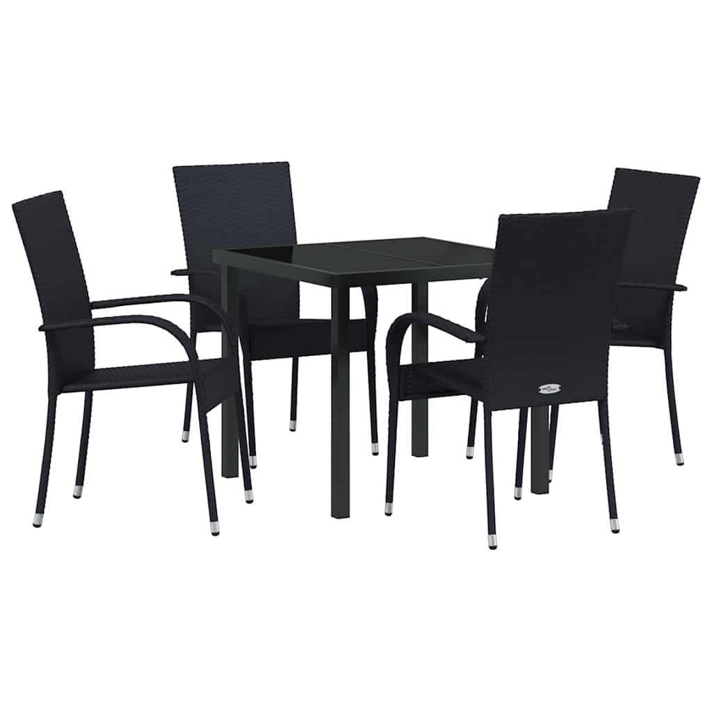 Σέτ φαγητού για κήπο 5 pcs Μαύρο Χάλυβας με επίστρωση πούδρας - Pakobazaar