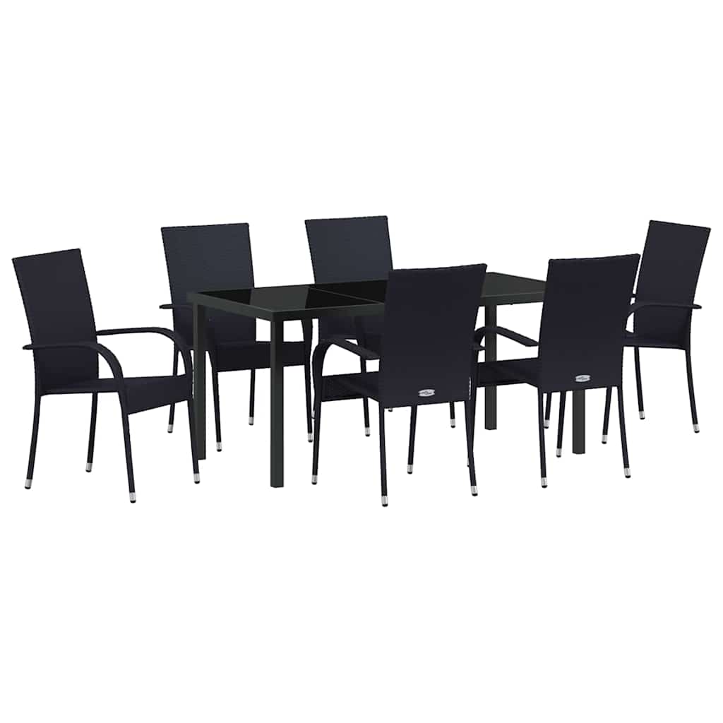 Σέτ φαγητού για κήπο 7 pcs Μαύρο Χάλυβας με επίστρωση πούδρας - Pakobazaar