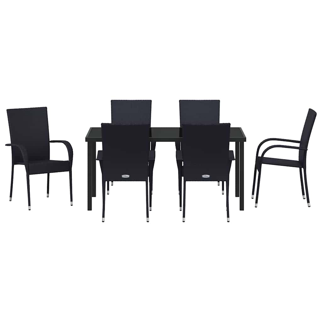 Σέτ φαγητού για κήπο 7 pcs Μαύρο Χάλυβας με επίστρωση πούδρας - Pakobazaar