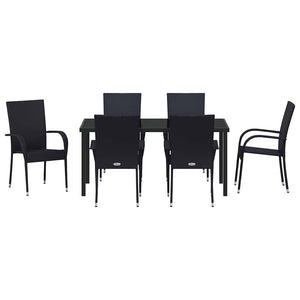 Σέτ φαγητού για κήπο 7 pcs Μαύρο Χάλυβας με επίστρωση πούδρας - Pakobazaar