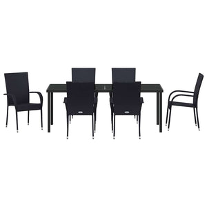 Σέτ φαγητού για κήπο 7 pcs Μαύρο Χάλυβας με επίστρωση πούδρας - Pakobazaar