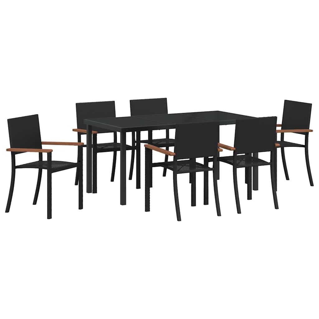 Σέτ φαγητού για κήπο 7 pcs Μαύρο Χάλυβας με επίστρωση πούδρας - Pakobazaar