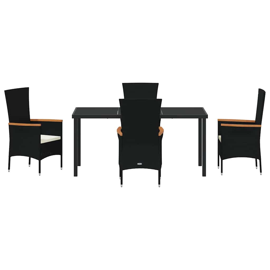 Σέτ φαγητού για κήπο 5 pcs Μαύρο Χάλυβας με επίστρωση πούδρας - Pakobazaar