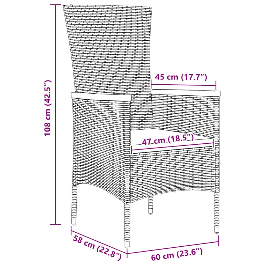Σέτ φαγητού για κήπο 7 pcs Γκρι Χάλυβας με επίστρωση πούδρας - Pakobazaar