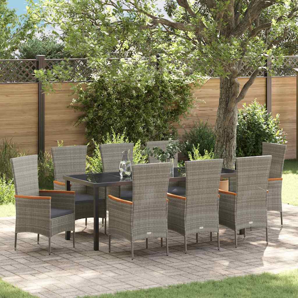 Σέτ φαγητού για κήπο 9 pcs Γκρι Χάλυβας με επίστρωση πούδρας - Pakobazaar