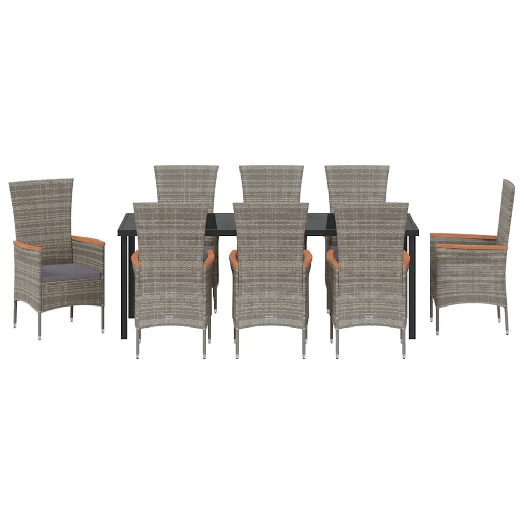 Σέτ φαγητού για κήπο 9 pcs Γκρι Χάλυβας με επίστρωση πούδρας - Pakobazaar