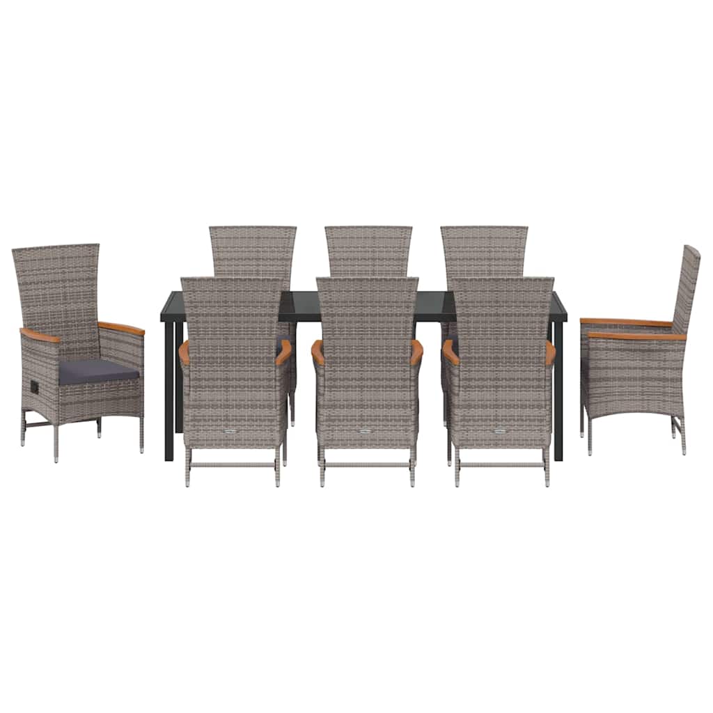 Σέτ φαγητού για κήπο 9 pcs Γκρι Χάλυβας με επίστρωση πούδρας - Pakobazaar