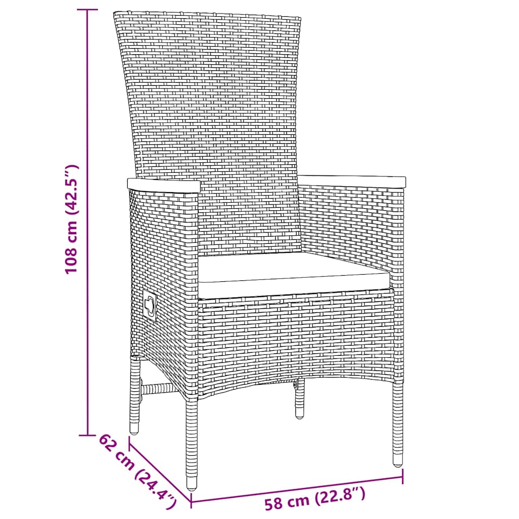 Σέτ φαγητού για κήπο 9 pcs Γκρι Χάλυβας με επίστρωση πούδρας - Pakobazaar