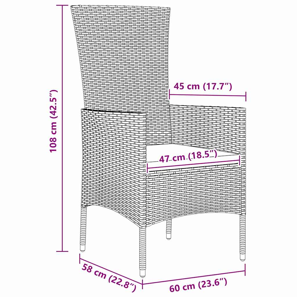 Σέτ φαγητού για κήπο με μαξιλάρι 5 pcs Μπεζ συνθετικό ρατάν - Pakobazaar