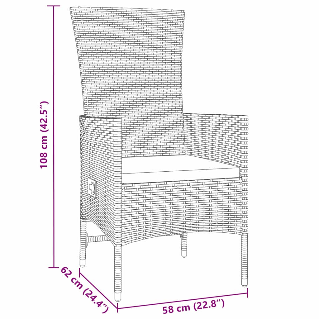 Σέτ φαγητού για κήπο με μαξιλάρι 5 pcs Μπεζ συνθετικό ρατάν - Pakobazaar