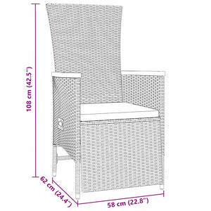 Σέτ φαγητού για κήπο με μαξιλάρι 5 pcs Μπεζ συνθετικό ρατάν - Pakobazaar