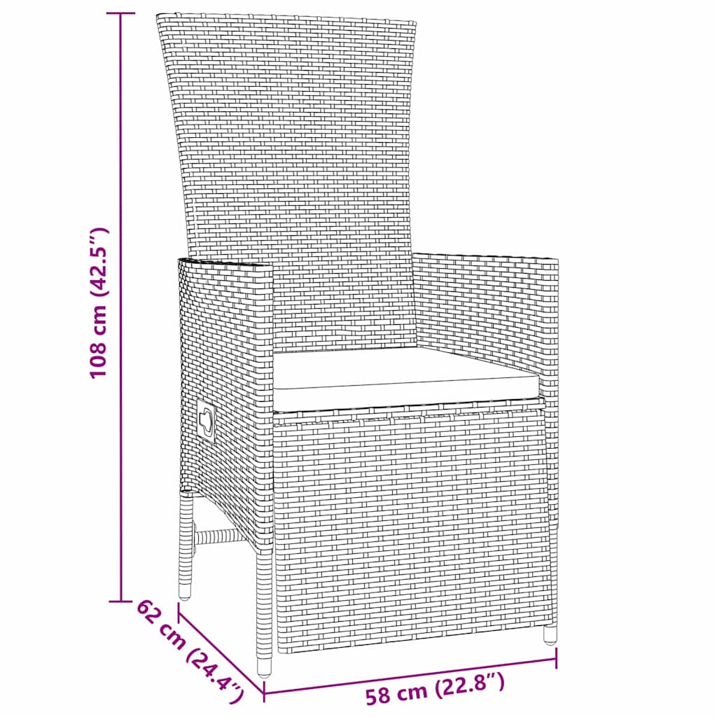 Σέτ φαγητού για κήπο με μαξιλάρι 7 pcs Μπεζ συνθετικό ρατάν - Pakobazaar