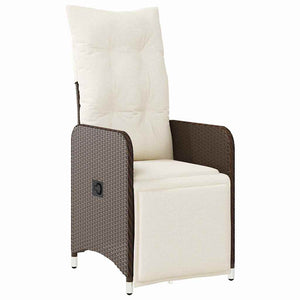 Σέτ φαγητού για κήπο με μαξιλάρι 7 pcs Καφέ συνθετικό ρατάν - Pakobazaar