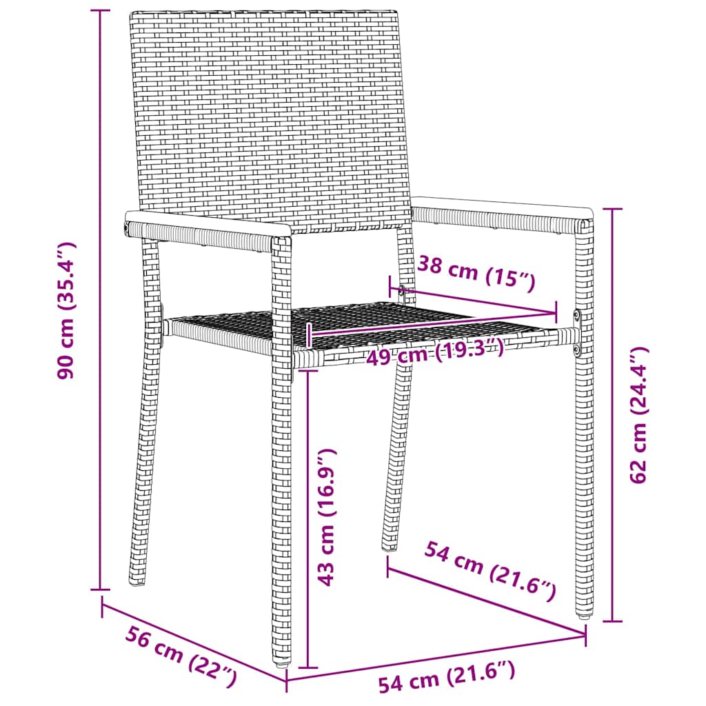 Σέτ φαγητού για κήπο με μαξιλάρι 3 pcs Μπεζ συνθετικό ρατάν - Pakobazaar